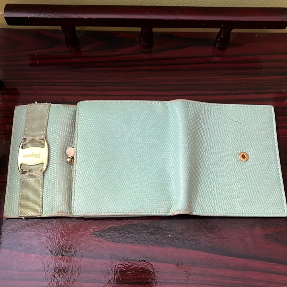 Salvatore Ferragamo Wallet Purse Vera Green Woman Authentic